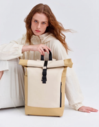 Tokyo Roll top bag - latte